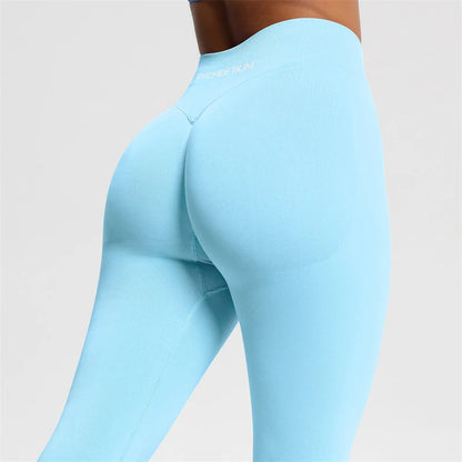 2025 Bum Shaping Leggings Impact Women Seamless Sports Yoga Pants Low Ribbed Band Gym clothes Fitness Workout Scrunch Butt Tight