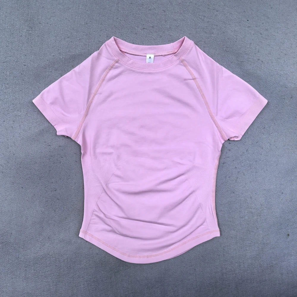 Df Impact Short Sleeve Top Women Workout Top Gym Crop Top Light Weight Yoga Shirt Longline Sports T Shirts Fitness Activewear