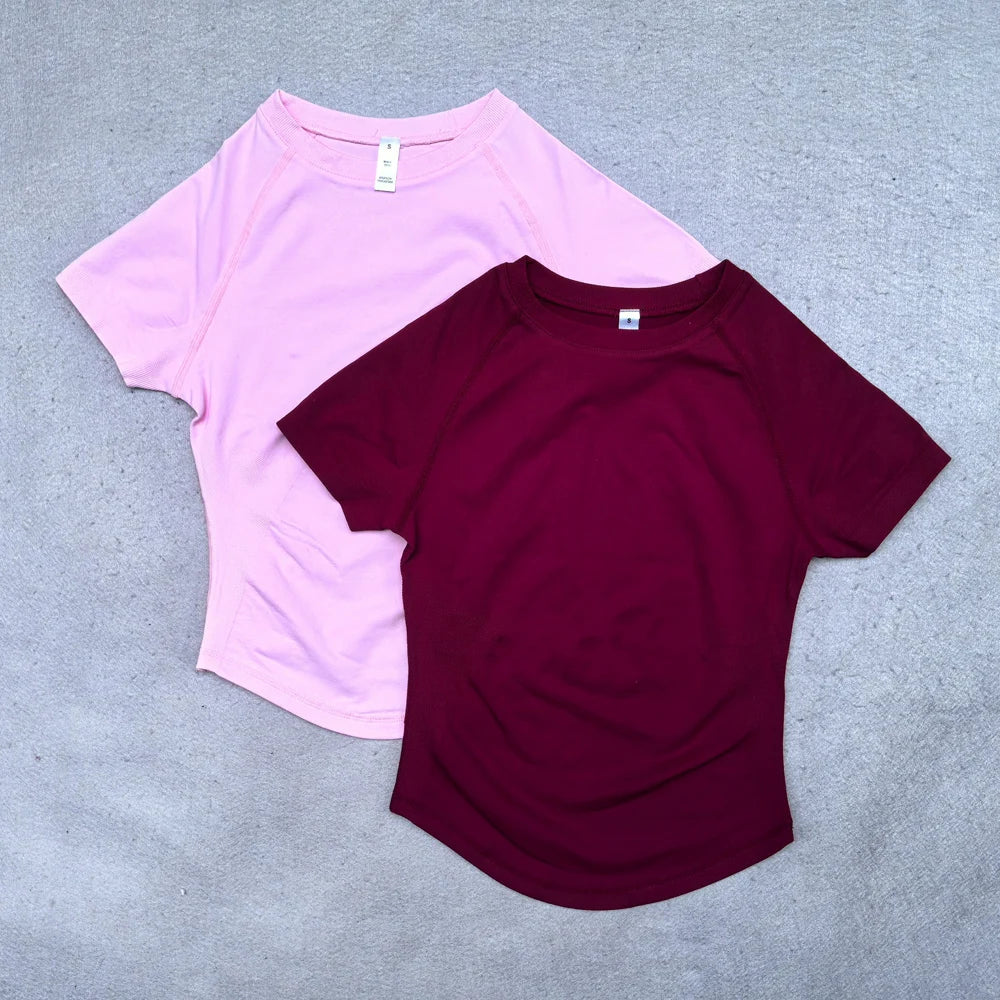 Df Impact Short Sleeve Top Women Workout Top Gym Crop Top Light Weight Yoga Shirt Longline Sports T Shirts Fitness Activewear