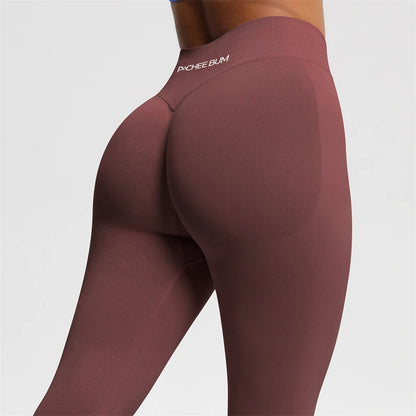 2025 Bum Shaping Leggings Impact Women Seamless Sports Yoga Pants Low Ribbed Band Gym clothes Fitness Workout Scrunch Butt Tight
