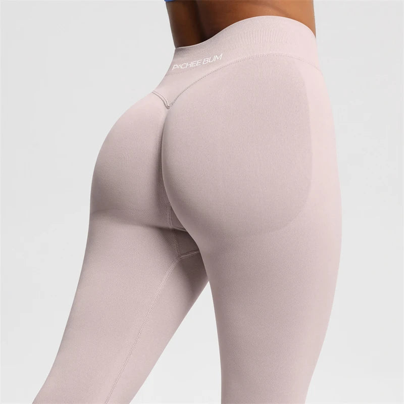 2025 Bum Shaping Leggings Impact Women Seamless Sports Yoga Pants Low Ribbed Band Gym clothes Fitness Workout Scrunch Butt Tight