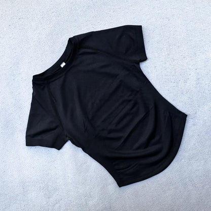 Df Impact Short Sleeve Top Women Workout Top Gym Crop Top Light Weight Yoga Shirt Longline Sports T Shirts Fitness Activewear