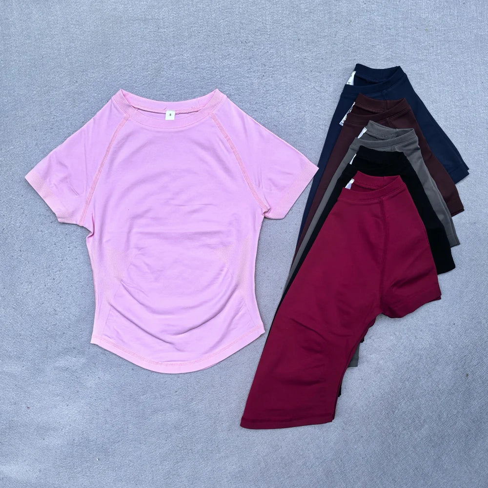 Df Impact Short Sleeve Top Women Workout Top Gym Crop Top Light Weight Yoga Shirt Longline Sports T Shirts Fitness Activewear