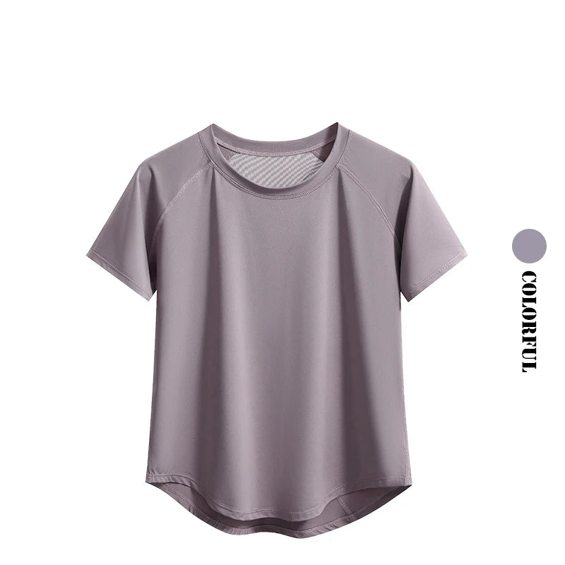 DRUR Yoga Tops Sportswear Woman Gym Shirts Breathable Quick Dry Short Sleeve Workout T Shirt Jogger Running T Shirt Yogawear New