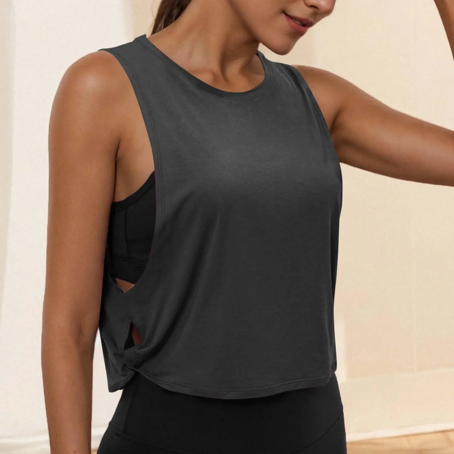 Round Neck Loose Yoga Vest