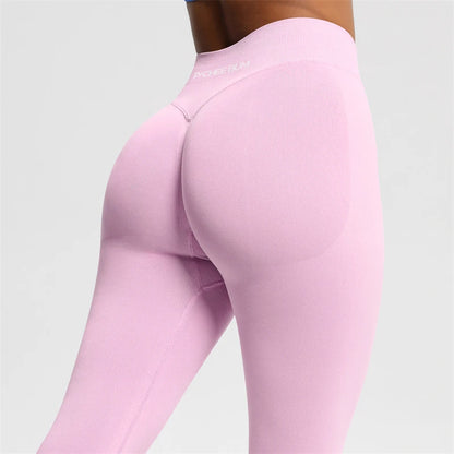 2025 Bum Shaping Leggings Impact Women Seamless Sports Yoga Pants Low Ribbed Band Gym clothes Fitness Workout Scrunch Butt Tight