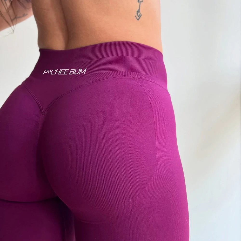2025 Bum Shaping Leggings Impact Women Seamless Sports Yoga Pants Low Ribbed Band Gym clothes Fitness Workout Scrunch Butt Tight